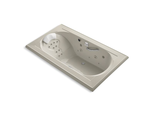 Memoirs® 72" x 42" drop-in Effervescence + whirlpool with spa/massage package, Sandbar