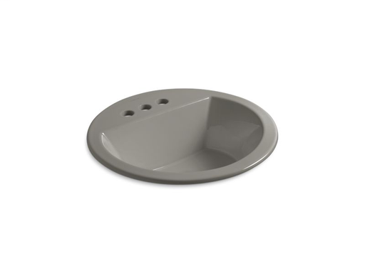 Bryant® round drop-in bathroom sink with 4" centerset faucet holes, Cashmere