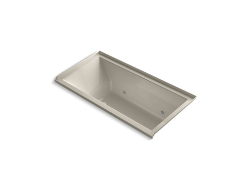 Underscore® Rectangle 60" x 30" alcove BubbleMassage™ Air Bath with integral flange, chromatherapy and right-hand drain, Sandbar