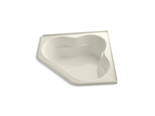Tercet® 60" x 60" bath with integral flange and center drain, Biscuit