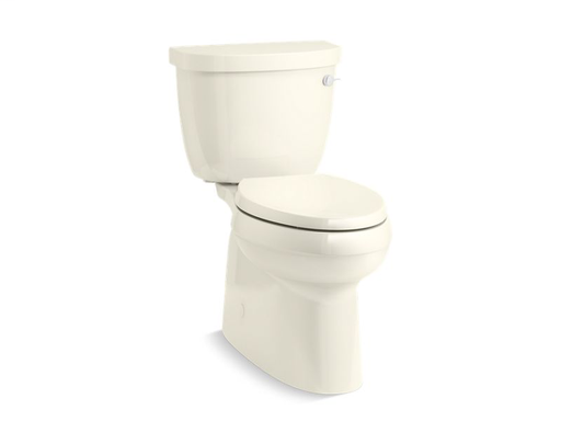 Cimarron® Comfort Height® two-piece elongated 1.28 gpf toilet with skirted trapway, seat not included, Biscuit