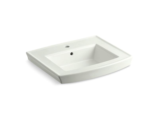 Archer® pedestal bathroom sink with single faucet hole, Dune