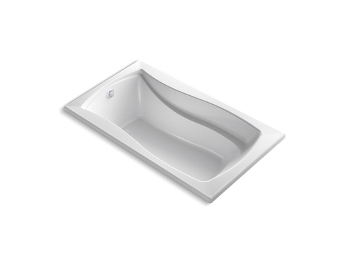 Mariposa® 66" x 36" drop-in BubbleMassage™ Air Bath with Bask® heated surface and reversible drain, White