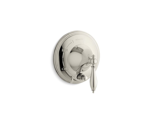 Finial® Traditional pressure-balancing valve trim with lever handle and polished finish accents, valve not included, Vibrant Polished Nickel