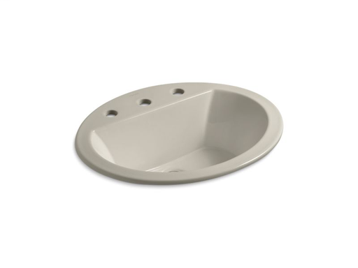 Bryant® oval drop-in bathroom sink with 8" widespread faucet holes, Sandbar