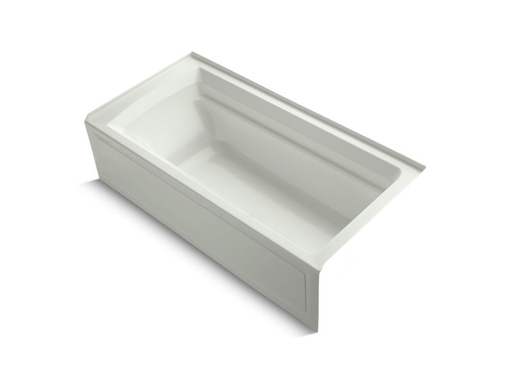 Archer® 72" x 36" alcove bath with Bask® heated surface, integral apron and right-hand drain, Dune