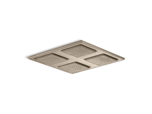 WaterTile® Rain overhead shower panel with four 22-nozzle sprayheads, Vibrant Brushed Bronze
