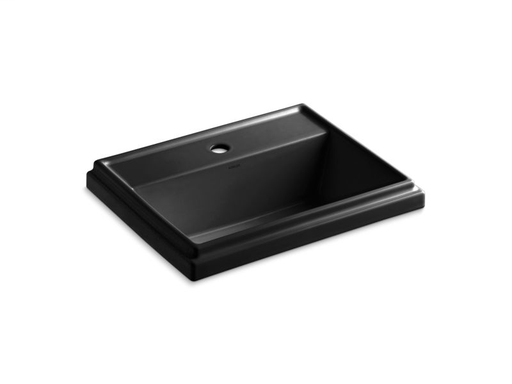 Tresham® rectangular drop-in bathroom sink with single faucet hole, Black Black