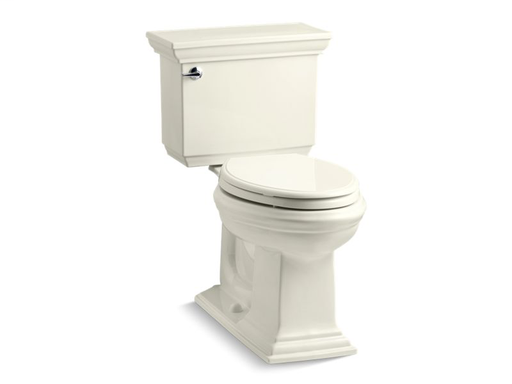Memoirs® Stately Comfort Height® two-piece elongated 1.28 gpf toilet with AquaPiston® flushing technology, left-hand trip lever and Insuliner® tank liner, seat not included, Biscuit