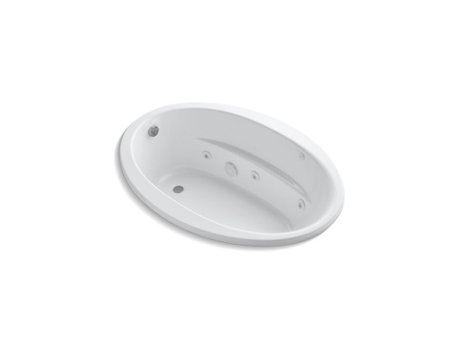Sunward® 60" x 42" drop-in whirlpool with reversible drain and heater, White