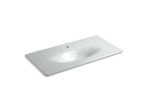 Iron/Impressions® 43" vanity-top bathroom sink with single faucet hole, Ice™ Grey