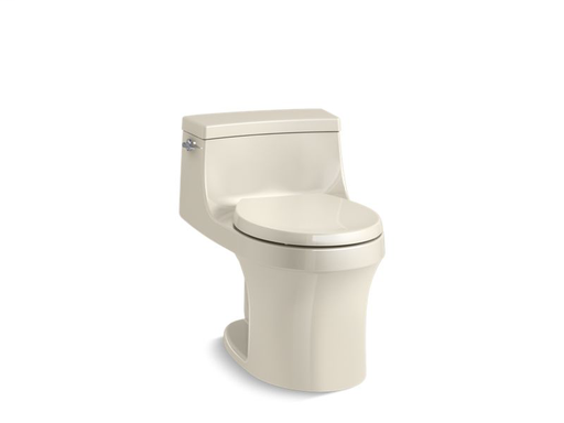 San Souci® one-piece round-front 1.28 gpf toilet with AquaPiston® flushing technology, Almond