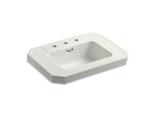 Kathryn® bathroom sink basin with 8" widespread faucet holes, Dune