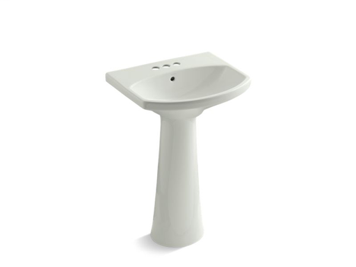 Cimarron® pedestal bathroom sink with 4" centerset faucet holes, Dune