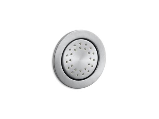 WaterTile® round 27-nozzle body spray 2.0 gpm with stimulating spray and Katalyst® air-induction technology, Brushed Chrome