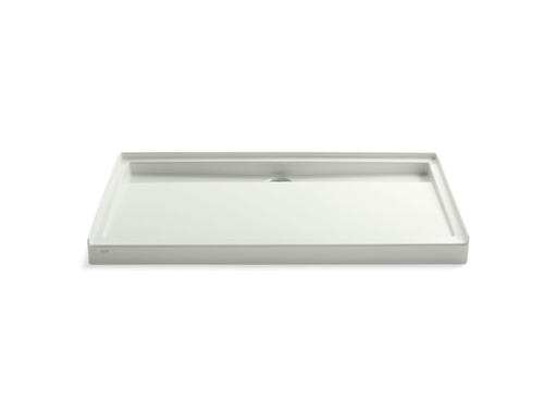 Groove® 60" x 36" single threshold rear center drain shower base, Dune