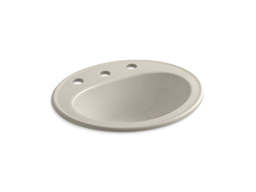 Pennington® drop-in bathroom sink with 8" widespread faucet holes, Sandbar