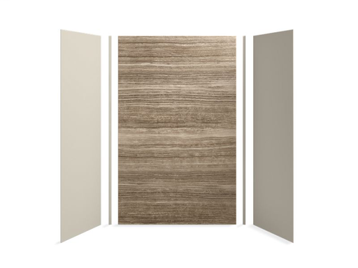 Choreograph® 60" x 32" x 96" shower wall kit, VeinCut Sandbar with Sandbar accents