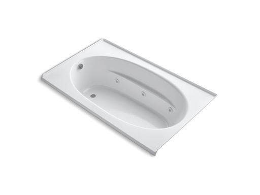 Windward® 72" x 42" alcove whirlpool with integral flange, left-hand drain and heater, White