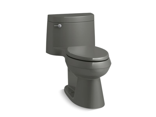 Cimarron® Comfort Height® one-piece elongated 1.28 gpf toilet with AquaPiston® flush technology, left-hand trip lever and concealed trapway, Thunder Grey