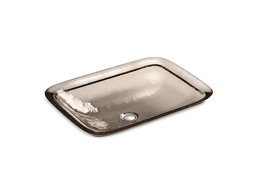 Inia® wading pool® glass rectangular vessel bathroom sink, Translucent Doe