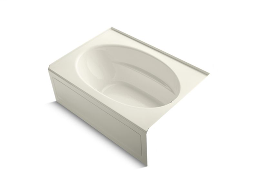 Windward® 60" x 42" alcove Bubblemassage™ Air Bath with integral apron and right-hand drain, Biscuit
