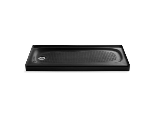 Salient® 60" x 30" single threshold left-hand drain shower base, Black Black