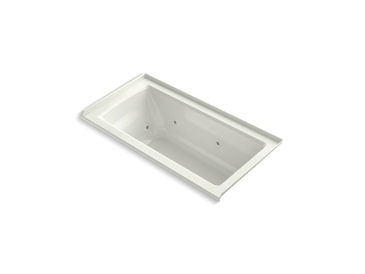 Archer® 60" x 30" three-side integral flange whirlpool with heater and right-hand drain, Dune