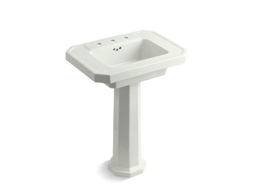 Kathryn® pedestal bathroom sink with 8" widespread faucet holes, Dune