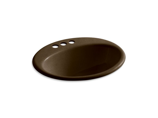 Farmington® drop-in bathroom sink with 4" centerset faucet holes, Black 'n Tan