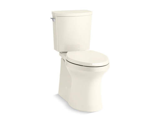 Irvine™ Comfort Height® two-piece elongated 1.28 gpf toilet with skirted trapway, Revolution 360® swirl flushing technology and left-hand trip lever, seat not included, Biscuit