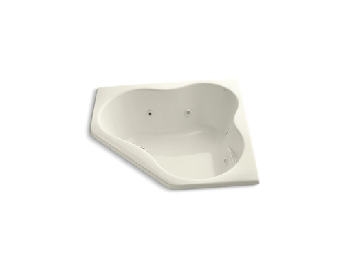 5454 54" x 54" drop-in corner whirlpool with heater, Biscuit