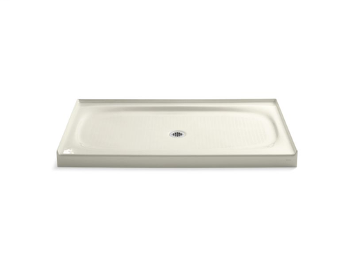 Salient® 60" x 36" single threshold center drain shower base, Biscuit