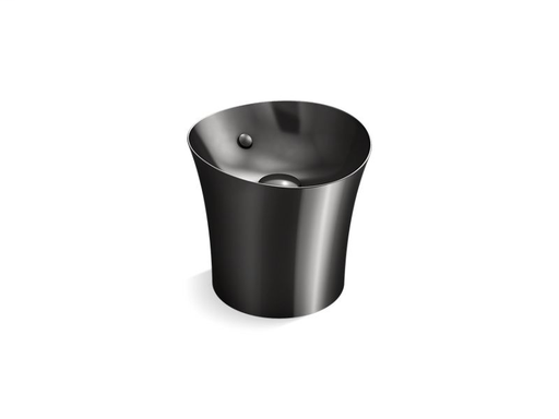 Veil® Tall vessel/pedestal bathroom sink basin, Black Black
