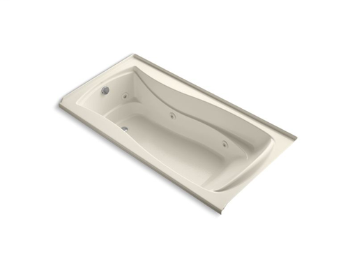 Mariposa® 72" x 36" alcove whirlpool with integral flange and left-hand drain, Almond
