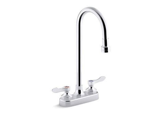 Triton® Bowe® 1.0 gpm centerset bathroom sink faucet with aerated flow, gooseneck spout and lever handles, drain not included, Polished Chrome