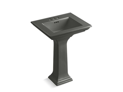 Memoirs® Stately 24" pedestal bathroom sink with 4" centerset faucet holes, Thunder Grey