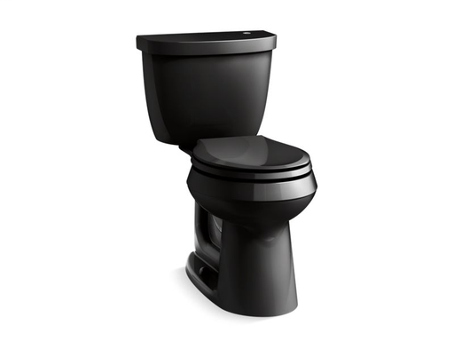 Cimarron® Touchless Comfort Height® two-piece round-front 1.28 gpf toilet with AquaPiston® flushing technology, seat not included, Black Black