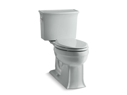 Archer® Comfort Height® two-piece elongated 1.28 gpf toilet with AquaPiston® flushing technology, seat not included, Ice™ Grey