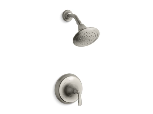 Forte(r) Rite-Temp(r) shower trim set with sculpted lever handle, valve not included, Vibrant Brushed Nickel