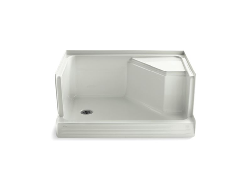 Memoirs® 48" x 36" single threshold left-hand drain shower base with integral seat at right, Dune