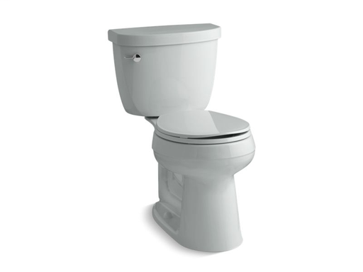 Cimarron® Comfort Height® two-piece round-front 1.6 gpf toilet with AquaPiston® flush technology and left-hand trip lever, seat not included, Ice™ Grey