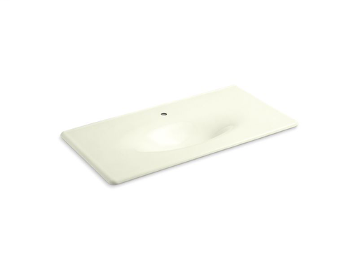 Iron/Impressions® 43" vanity-top bathroom sink with single faucet hole, Cane Sugar