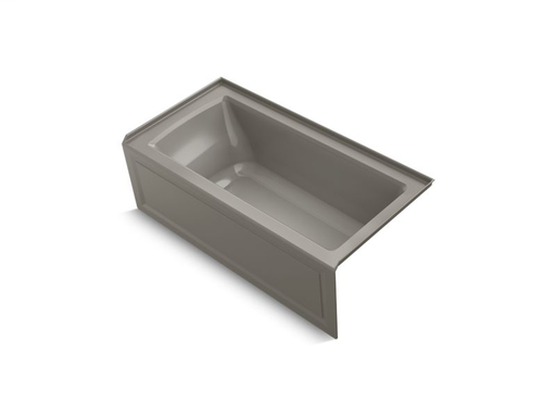 Archer® 60" x 30" alcove bath with Bask® heated surface, integral apron, integral flange and right-hand drain, Cashmere
