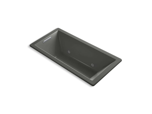 Underscore® Rectangle 66" x 32" drop-in VibrAcoustic® bath with Bask® heated surface and chromatherapy, Thunder Grey