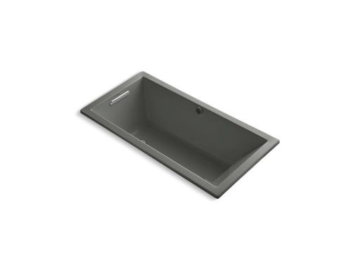 Underscore® Rectangle 60" x 30" drop-in BubbleMassage™ Air Bath with Bask® heated surface and reversible drain, Thunder Grey