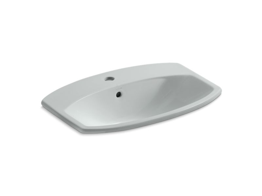 Cimarron® drop-in bathroom sink with single faucet hole, Ice™ Grey