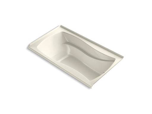 Mariposa® 66" x 36" alcove BubbleMassage™ Air Bath with flange and right-hand drain, Biscuit