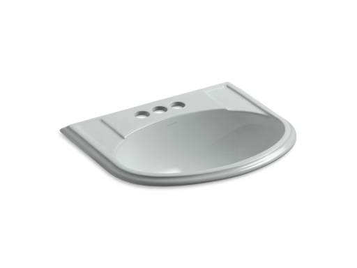 Devonshire® drop-in bathroom sink with 4" centerset faucet holes, Ice™ Grey