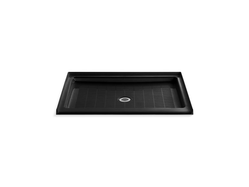 Purist® 48" x 36" single threshold center drain shower base, Black Black